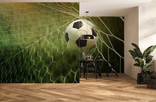 Wybierz Fototapeta piłka w bramce Sportowe tapety na ścianę
