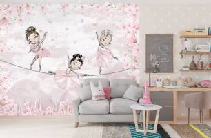 Wybierz Fototapeta Balerinki różowe dla dziewczynki Tapety do pokoju dziecięcego na ścianę