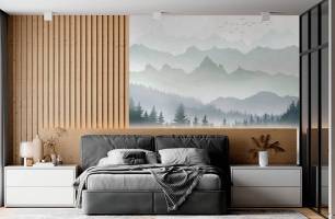 Wybierz Fototapeta Góry i las Tapeta w sypialni na ścianę