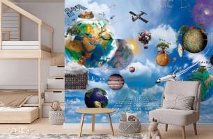 Wybierz Fototapeta Planety z wzorami Tapety do pokoju dziecięcego na ścianę