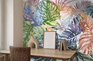 Wybierz Fototapeta Jaśne tropikalne liścia Strefa uśmiechu na ścianę
