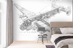 Wybierz Fototapeta Samolot ołówkiem Tapeta do biura na ścianę