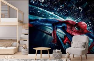 Wybierz Fototapeta Spiderman w mieście Tapety do pokoju dziecięcego na ścianę