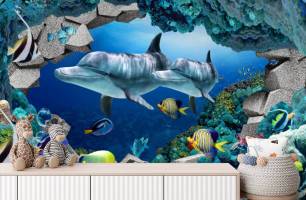 Wybierz Fototapeta 3D morskie zwierzęta  na ścianę