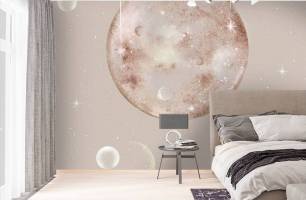 Wybierz Fototapeta Beżowa planeta bląsk Tapeta w sypialni na ścianę