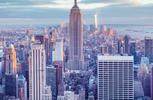 Wybierz Fototapeta przedstawiająca wieżowce w Nowym Jorku Tapeta miasto na ścianę