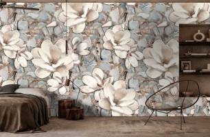 Wybierz Fototapeta Magnolii efekt kamienia Wnętrze glamour na ścianę