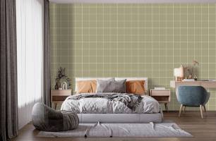 Wybierz Fototapeta Wzór kratka w kolorze oliwy Tapeta do biura na ścianę