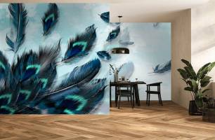 Wybierz Fototapeta pawie pióra 3D Pióra tapety na ścianę