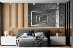 Wybierz Fototapeta szary tunel 3D Mural ścienny na korytarzu na ścianę