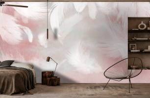 Wybierz Fototapeta białe pióra na różowym tle Pióra tapety na ścianę