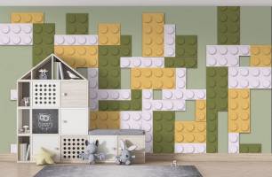 Wybierz Fototapeta Minimalistyczni klocki w stylu Lego Tapety do pokoju dziecięcego na ścianę