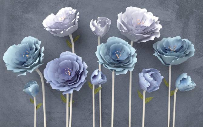 Fototapeta Niebieskie piękne kwiaty