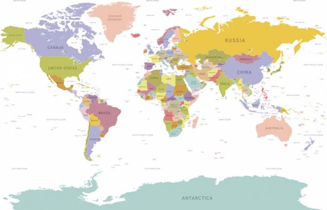 Fototapeta Geograficzna mapa świata