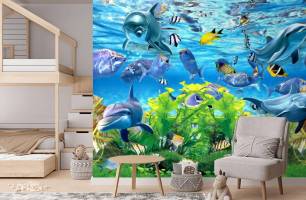 Wybierz Fototapeta 3D podwodny świat Tapety do pokoju dziecięcego na ścianę