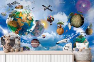 Wybierz Fototapeta Planety z wzorami Tapety do pokoju dziecięcego na ścianę