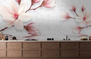 Wybierz Fototapeta 3d magnolia Fototapeta kwiaty 3D na ścianę