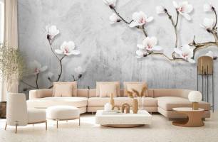 Wybierz Fototapeta gałęzie magnolii Magnolia na ścianę