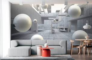 Wybierz Fototapeta kule 3D Mural ścienny na korytarzu na ścianę