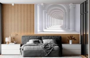 Wybierz Fototapeta biały tunel 3D Mural ścienny na korytarzu na ścianę