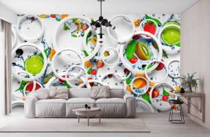 Wybierz Fototapeta 3D ściana z okręgami Tapeta na kawiarnię na ścianę