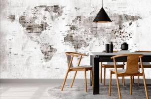 Wybierz Fototapeta Mapa świata betonowa ściana Korzeń tapety na ścianę