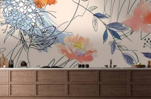 Wybierz Fototapeta Elegancki kwiaty Abstrakcyjne kwiaty na ścianę