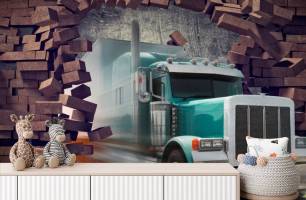 Wybierz Tapeta Truck 3D Fototapeta dla chłopca na ścianę