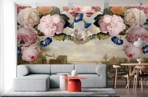 Wybierz Fototapeta Klasyczne kwiaty Tapeta w salonie na ścianę