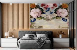 Wybierz Fototapeta Klasyczne kwiaty Tapeta w salonie na ścianę