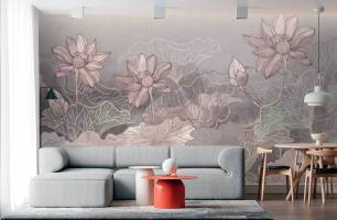 Wybierz Fototapeta Rożowe lotosu na tłe  na ścianę
