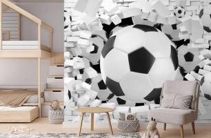 Wybierz Fototapeta piłki nożnej 3D Tapety do pokoju dziecięcego na ścianę