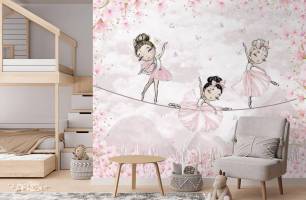 Wybierz Fototapeta Balerinki różowe dla dziewczynki Tapety do pokoju dziecięcego na ścianę