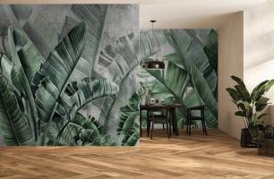 Wybierz Fototapeta Zielone liście tropikalne Oaza spokoju na ścianę