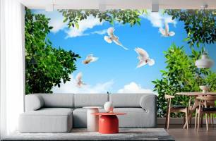 Wybierz Fototapeta Ptaki w niebie Mural ścienny do sufitu na ścianę