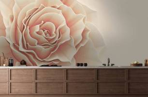 Wybierz Fototapeta beżowa obszerna róża Abstrakcyjne kwiaty na ścianę