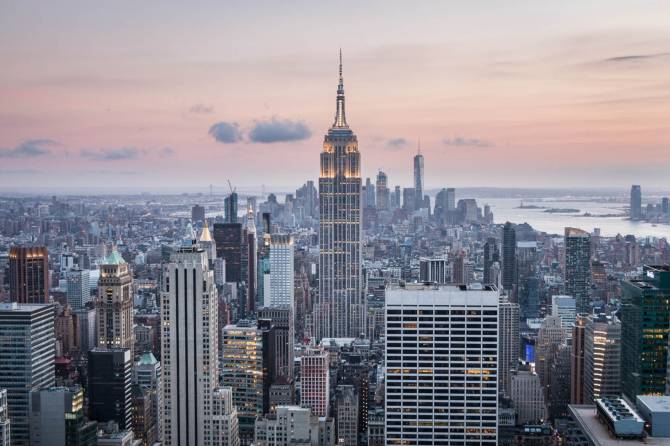 Fototapeta Manhattan o zachodzie słońca