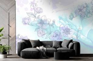 Wybierz Fototapeta Niebieskie kwiaty wektor  na ścianę