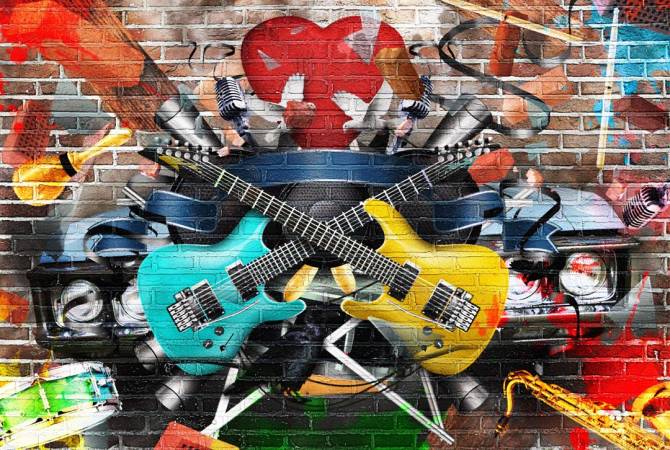 Fototapeta Graffiti z gitarą