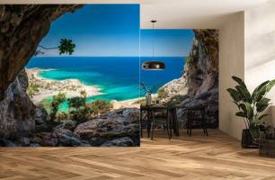 Wybierz Fototapeta Widok nad morzem Mural na ścianie rozszerzający się przestrzeń na ścianę