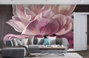 Wybierz Fototapeta Kwiatka magnolii rożowa Tapeta w salonie na ścianę