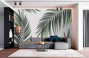 Wybierz Fototapeta gałęzie palmowe Tapeta w łazience na ścianę