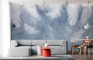 Wybierz Fototapeta Niebieskie pióra powietrza Tapeta w sypialni na ścianę