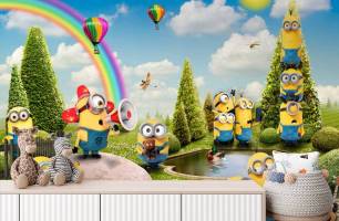 Wybierz Fototapeta Minionki na trawniku  na ścianę