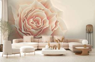 Wybierz Fototapeta beżowa obszerna róża Abstrakcyjne kwiaty na ścianę