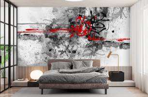 Wybierz Fototapeta Szara ściana czarno biała w stylu japońskim Tapeta do biura na ścianę