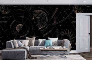 Wybierz Fototapeta orientalny wzór w stylu Art linii Tapeta w salonie na ścianę