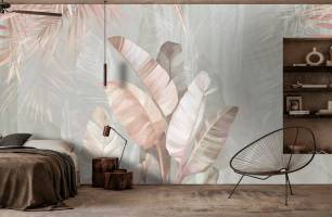 Wybierz Fototapeta Tropikalne liścia Wnętrze glamour na ścianę