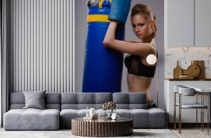 Wybierz Tapeta dziewczyna z bokserką Sportowe tapety na ścianę