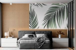Wybierz Fototapeta gałęzie palmowe Tapeta w łazience na ścianę